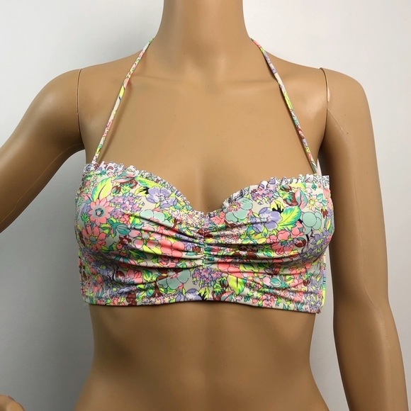 Victoria’s Secret Floral Ruched Tie Up Bikini Top - Picture 5 of 8